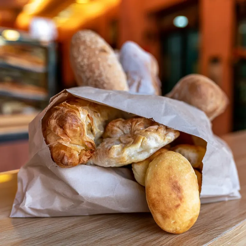 Papirna kesa puna svežih peciva iz pekare